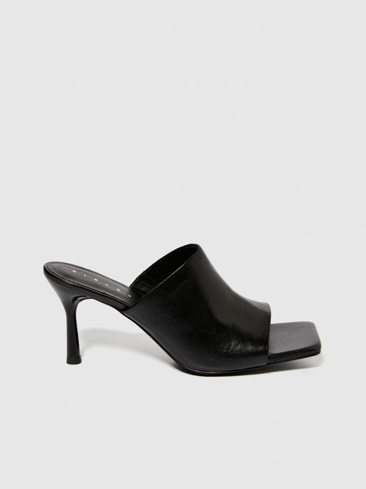 High 100% leather sandals - women's sandals and slippers - Black | Sisley image number 4